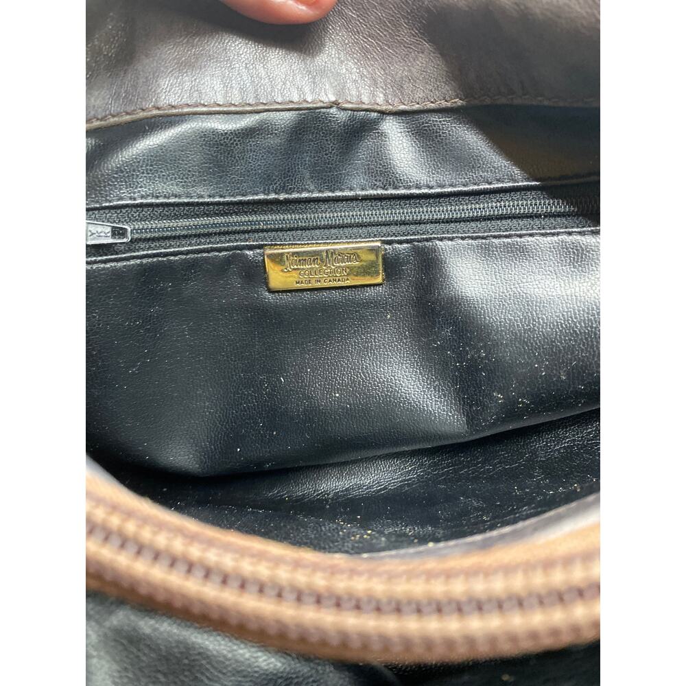 Vintage Neman Marcus women brown purse quilted leather shoulder strap bag - Picture 7 of 7